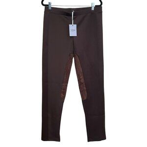 Revolve 382 Brown Pull On Legging Jodhpurs Velvet Inner Pants Size Large NWT